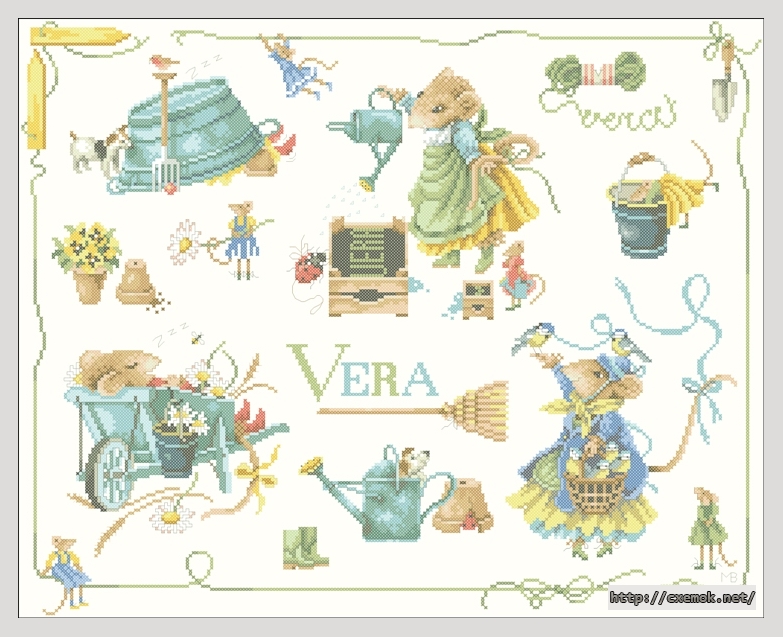 Download embroidery patterns by cross-stitch  - Vera de muis + allerlei, author 