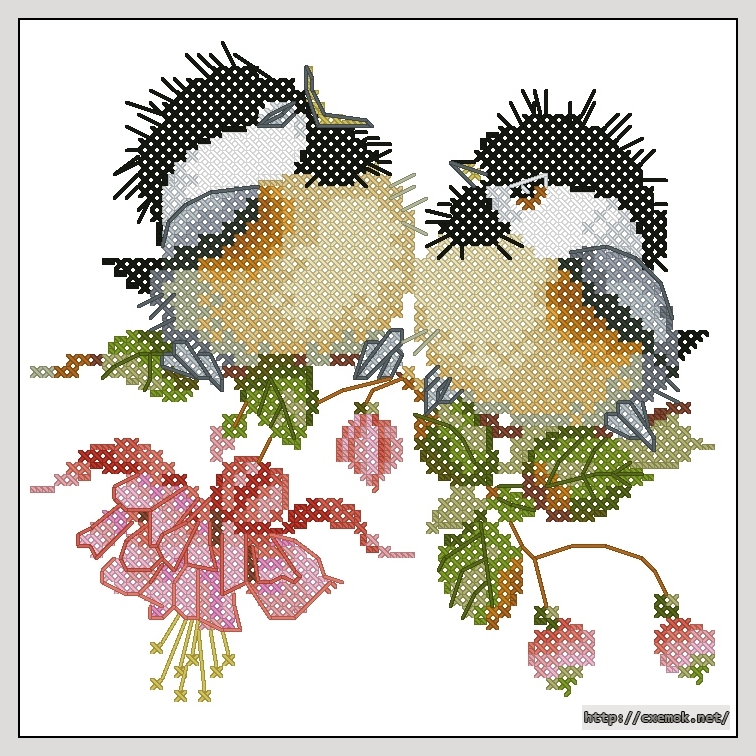 Download embroidery patterns by cross-stitch  - Fuchsia chick-chat, author 