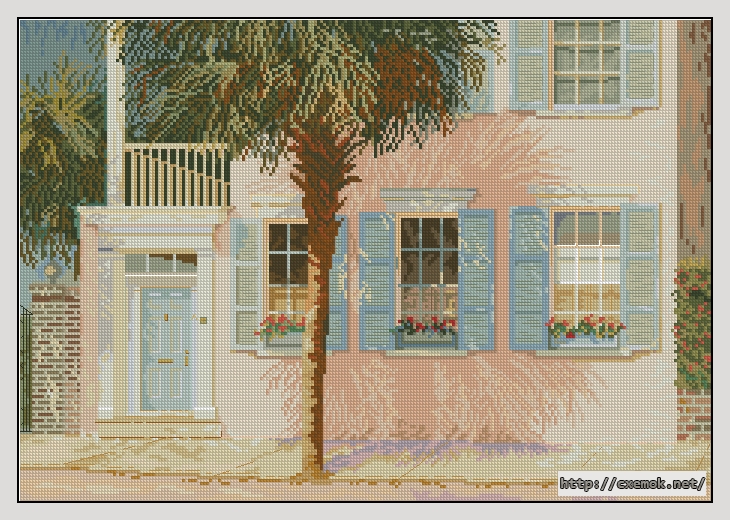 Download embroidery patterns by cross-stitch  - Palm shadows, author 