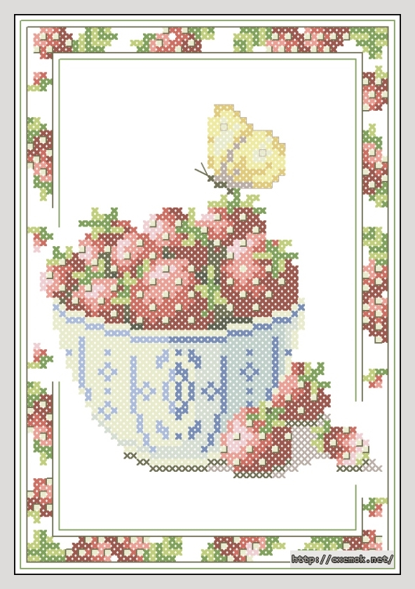 Download embroidery patterns by cross-stitch  - Aardbei, author 