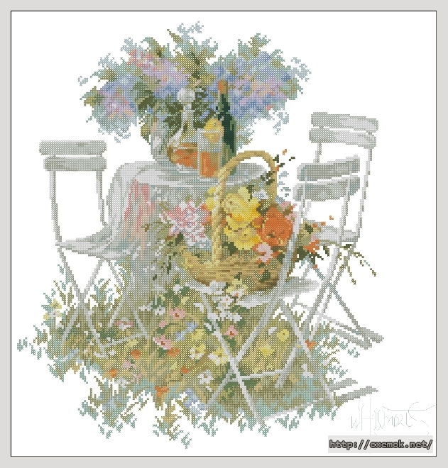 Download embroidery patterns by cross-stitch  - Terrace, author 