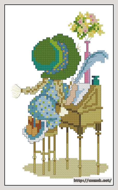 Download embroidery patterns by cross-stitch  - Holly hobbie piano, author 