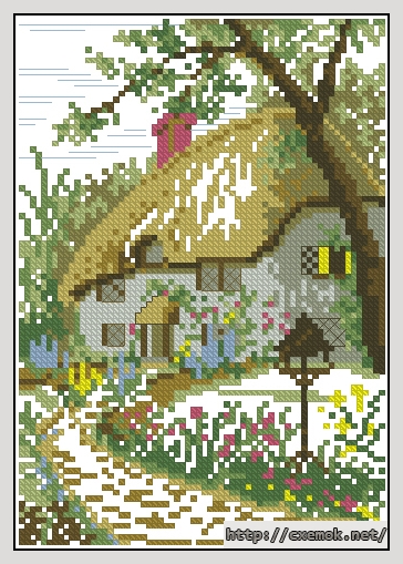 Download embroidery patterns by cross-stitch  - Thatched country cottage, author 