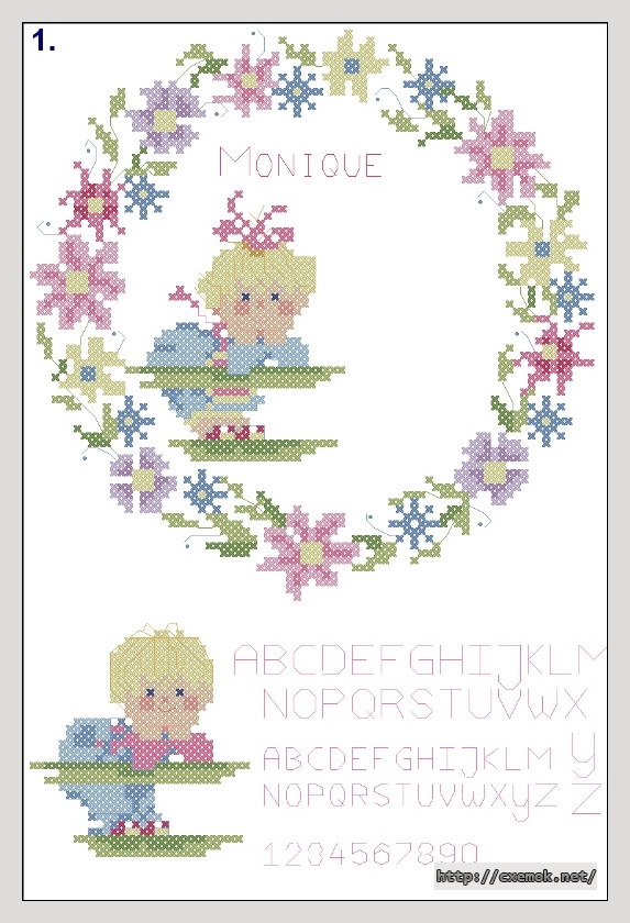 Download embroidery patterns by cross-stitch  - Monique, author 