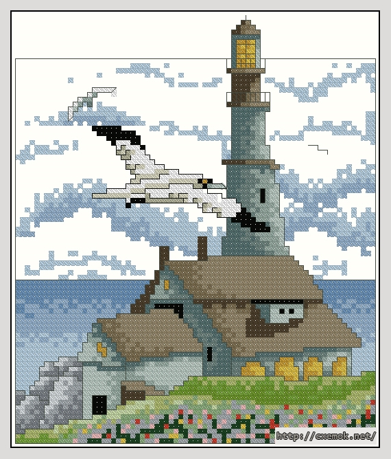 Download embroidery patterns by cross-stitch  - New england lighthouse