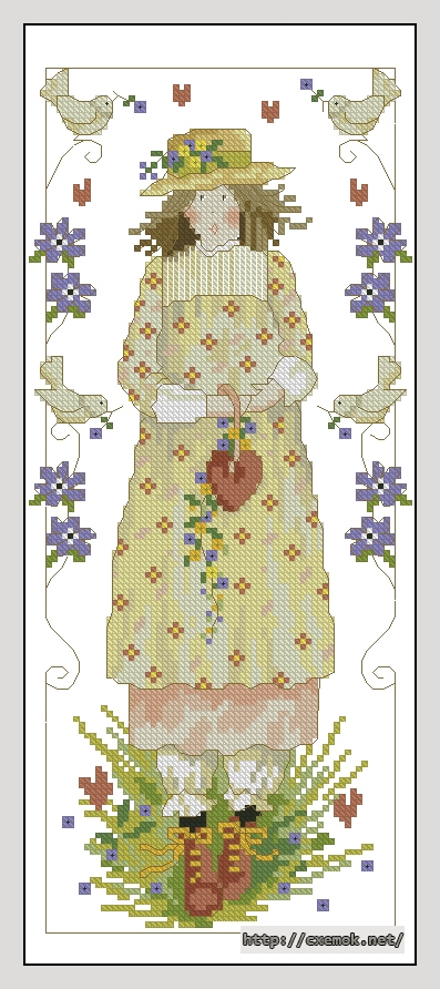 Download embroidery patterns by cross-stitch  - Valentine lady, author 