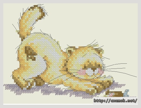 Download embroidery patterns by cross-stitch  - Cat and mouse, author 