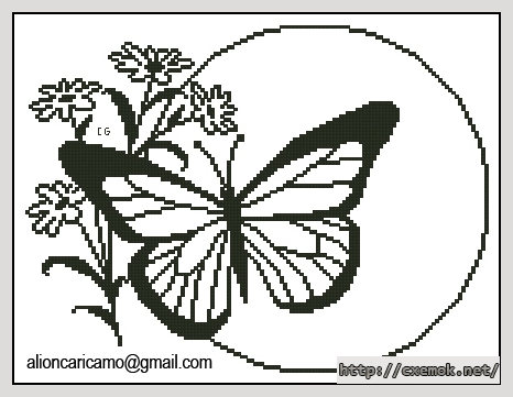 Download embroidery patterns by cross-stitch  - Farfalla - monocolore, author 