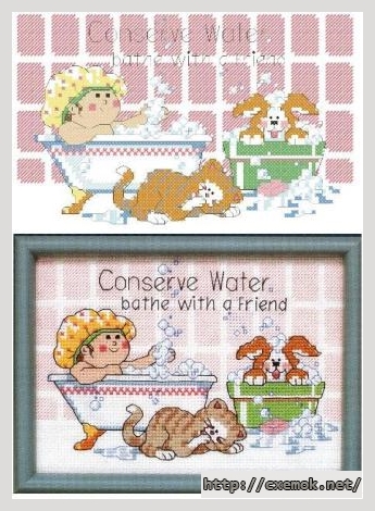 Download embroidery patterns by cross-stitch  - Bathe with a friend, author 