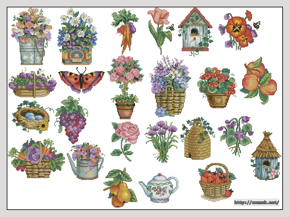 Download embroidery patterns by cross-stitch  - Floral quickies, author 