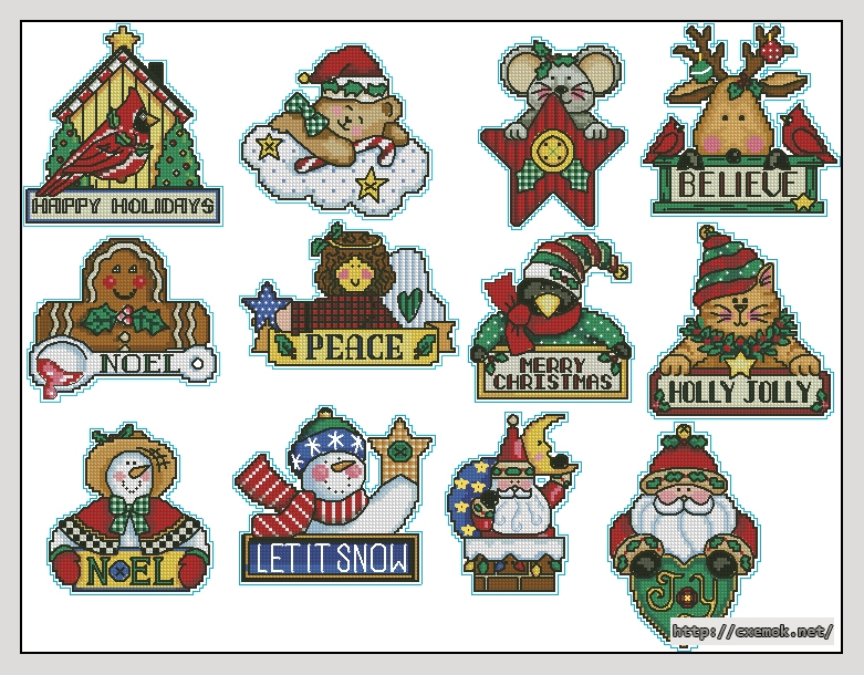 Download embroidery patterns by cross-stitch  - Merry noel, author 
