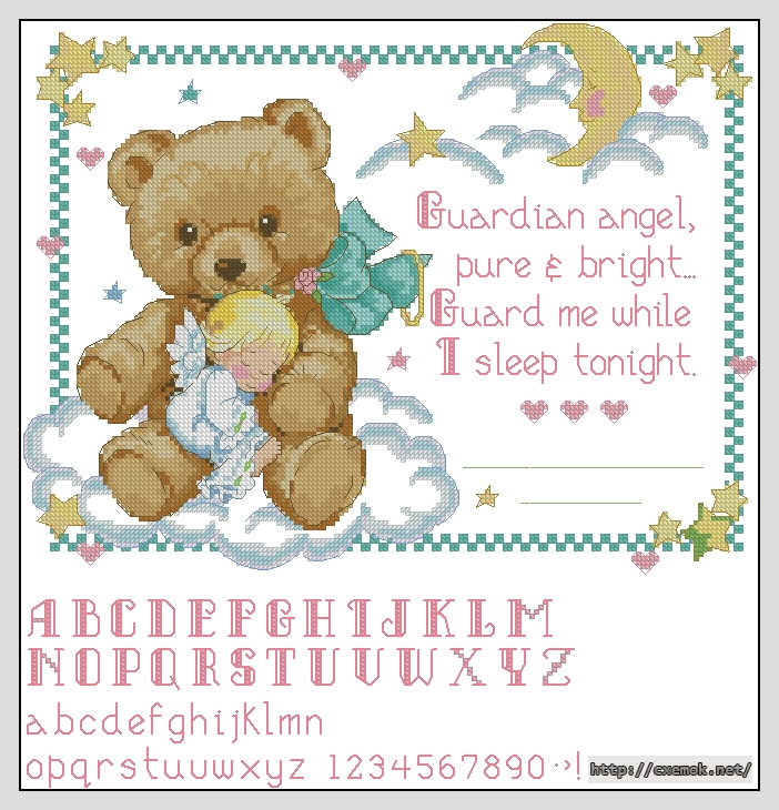 Download embroidery patterns by cross-stitch  - Guardian angel - girl, author 