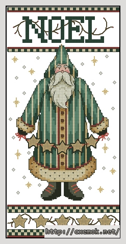 Download embroidery patterns by cross-stitch  - Country noel - santa banner, author 