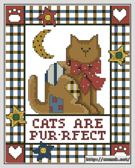 Download embroidery patterns by cross-stitch  - Cat, author 