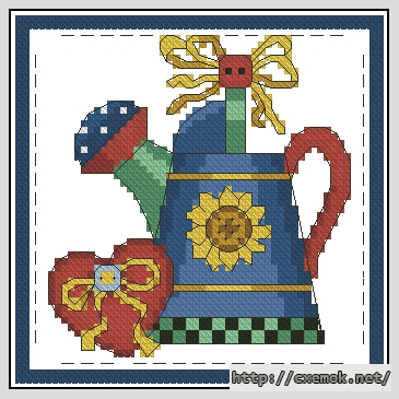 Download embroidery patterns by cross-stitch  - Watering can, author 