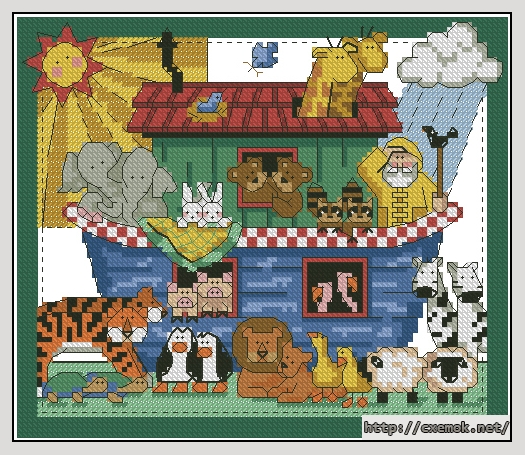 Download embroidery patterns by cross-stitch  - Noah''s ark, author 