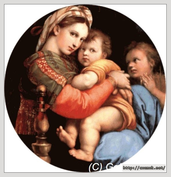 Download embroidery patterns by cross-stitch  - The madonna of the chair (large), author 