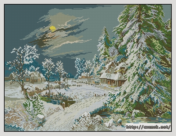 Download embroidery patterns by cross-stitch  - Зимний пейзаж, author 