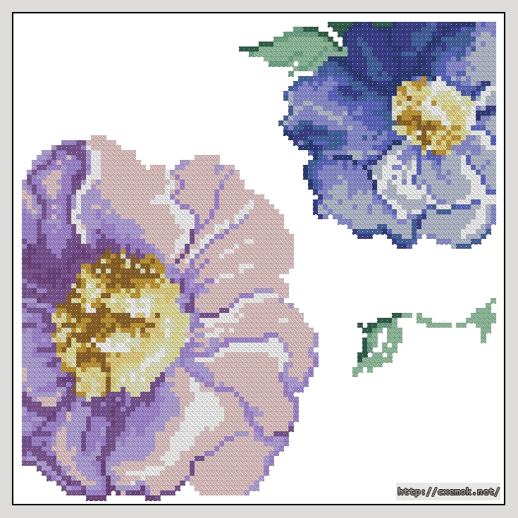 Download embroidery patterns by cross-stitch  - Flower-1, author 