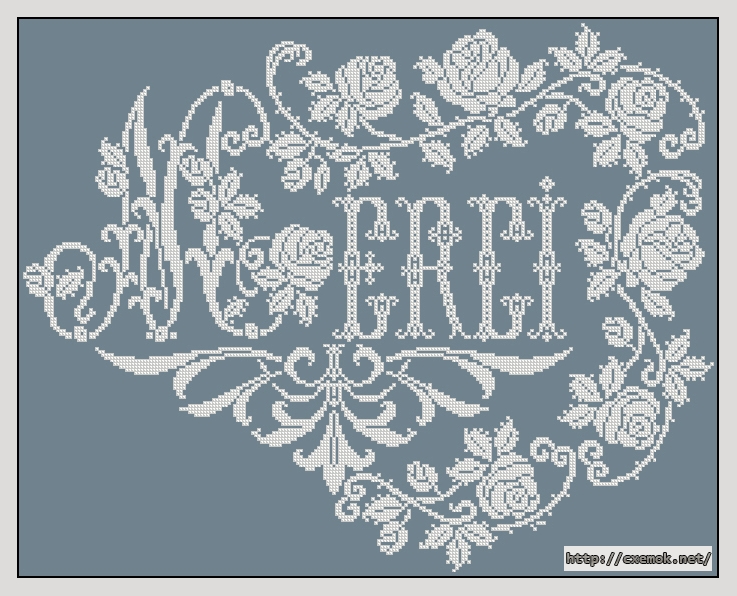 Download embroidery patterns by cross-stitch  - Merci roses, author 
