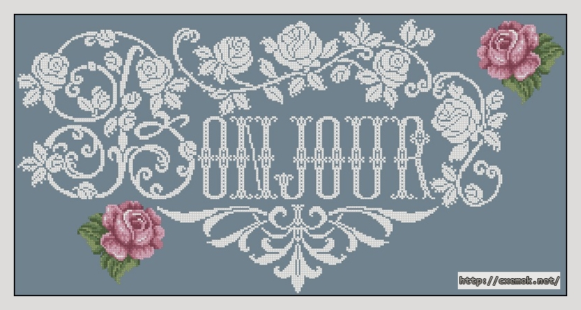 Download embroidery patterns by cross-stitch  - Bonjour des roses, author 