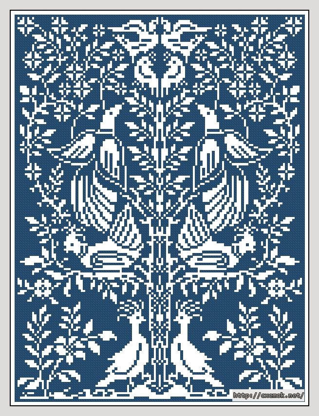 Download embroidery patterns by cross-stitch  - Arbre aux oiseaux, author 