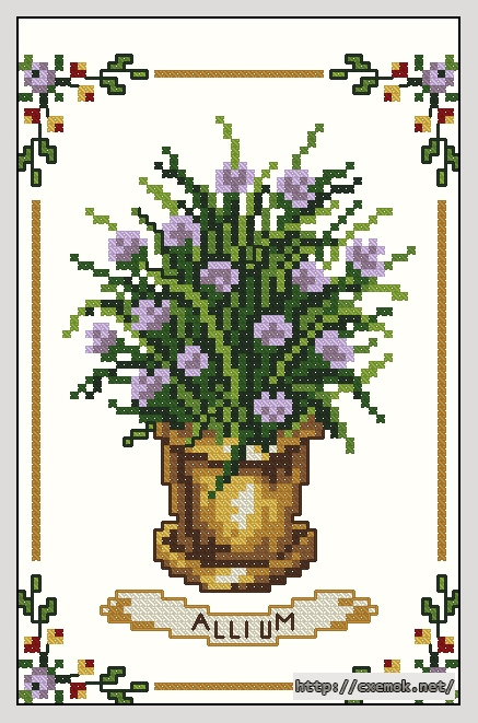 Download embroidery patterns by cross-stitch  - Allium, author 