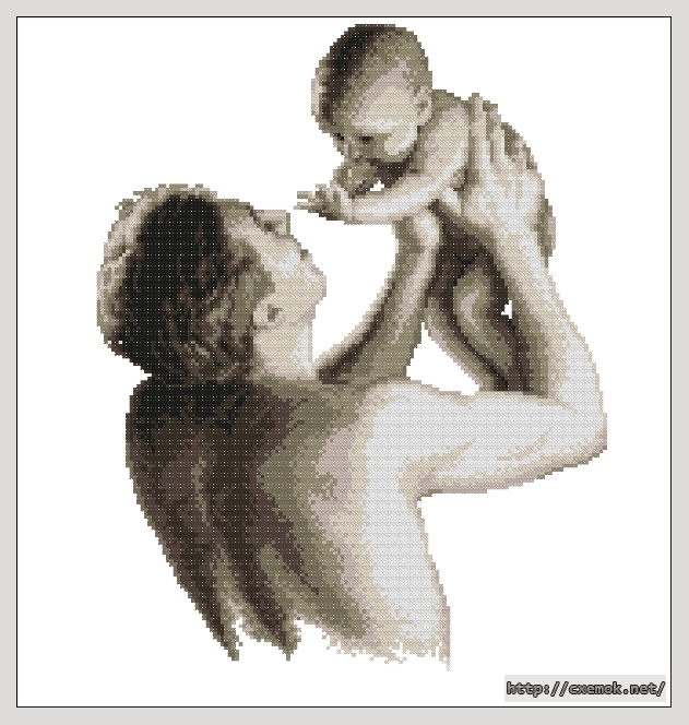 Download embroidery patterns by cross-stitch  - Father and child, author 