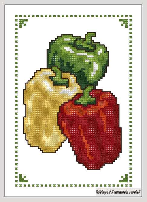 Download embroidery patterns by cross-stitch  - Перцы, author 