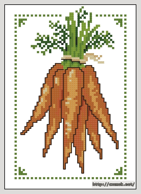 Скачать схему вышивки нитками Морковь, автор 