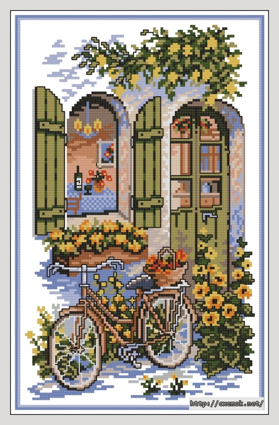Download embroidery patterns by cross-stitch  - Велосипед, author 