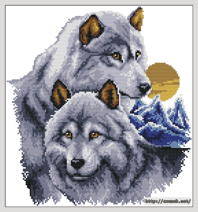 Download embroidery patterns by cross-stitch  - Wolves, author 
