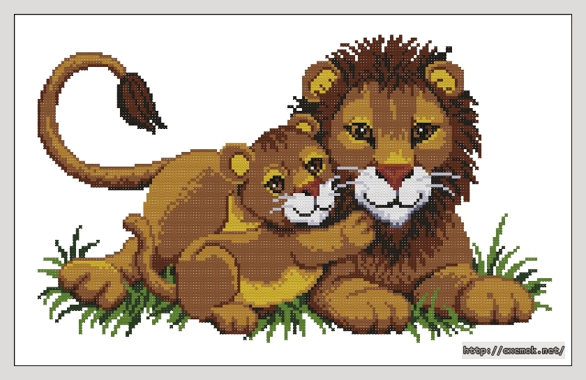 Download embroidery patterns by cross-stitch  - Львы, author 