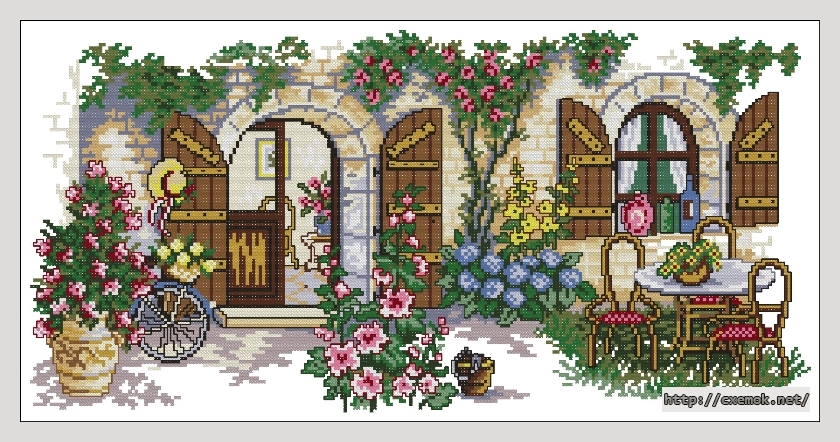Download embroidery patterns by cross-stitch  - Летний дворик, author 