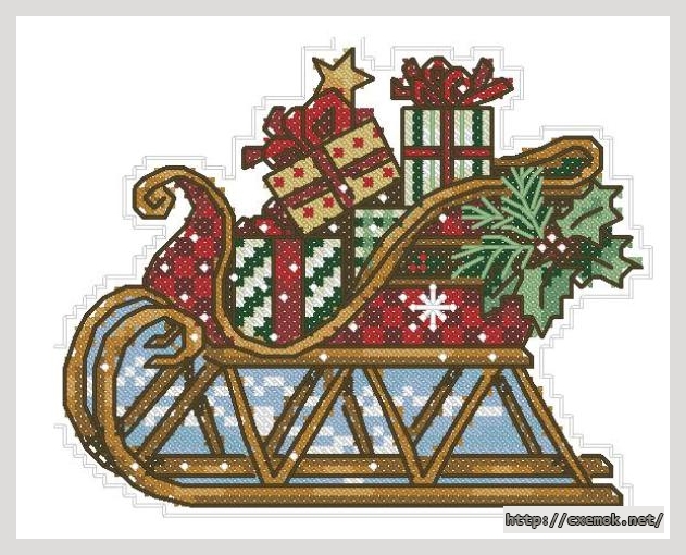 Download embroidery patterns by cross-stitch  - Sleigh ornament, author 