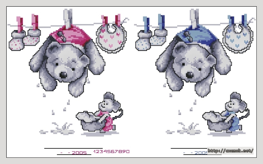 Download embroidery patterns by cross-stitch  - Метрика мишки, author 