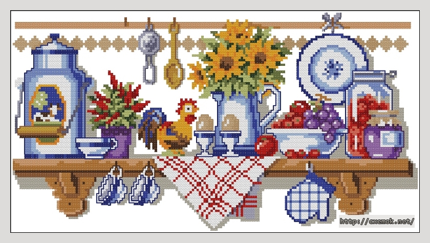Download embroidery patterns by cross-stitch  - Kitchen shelf, author 