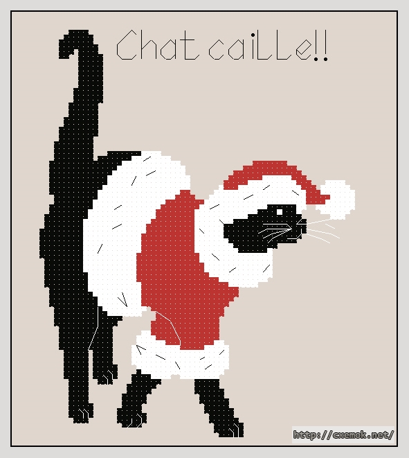 Download embroidery patterns by cross-stitch  - Chat caille, author 