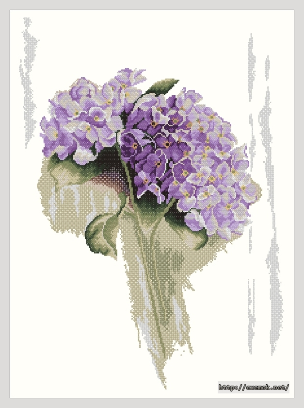Download embroidery patterns by cross-stitch  - Blue_gydrangea, author 