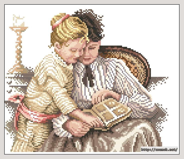 Download embroidery patterns by cross-stitch  - Moeder en kind, author 