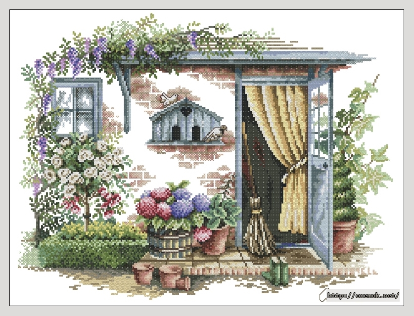 Download embroidery patterns by cross-stitch  - Country home, author 