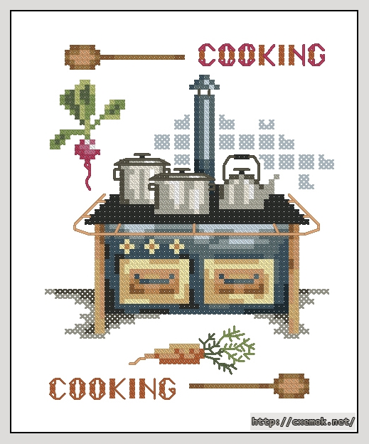 Download embroidery patterns by cross-stitch  - Cooking fornuis, author 