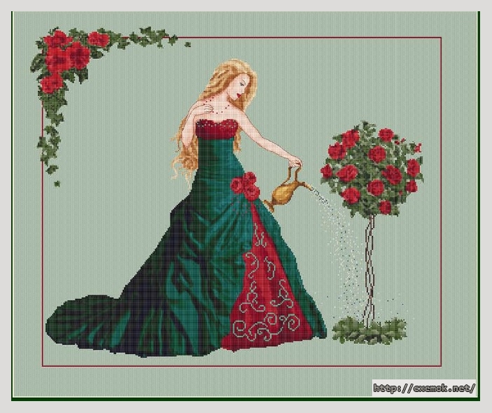 Download embroidery patterns by cross-stitch  - Queen of water