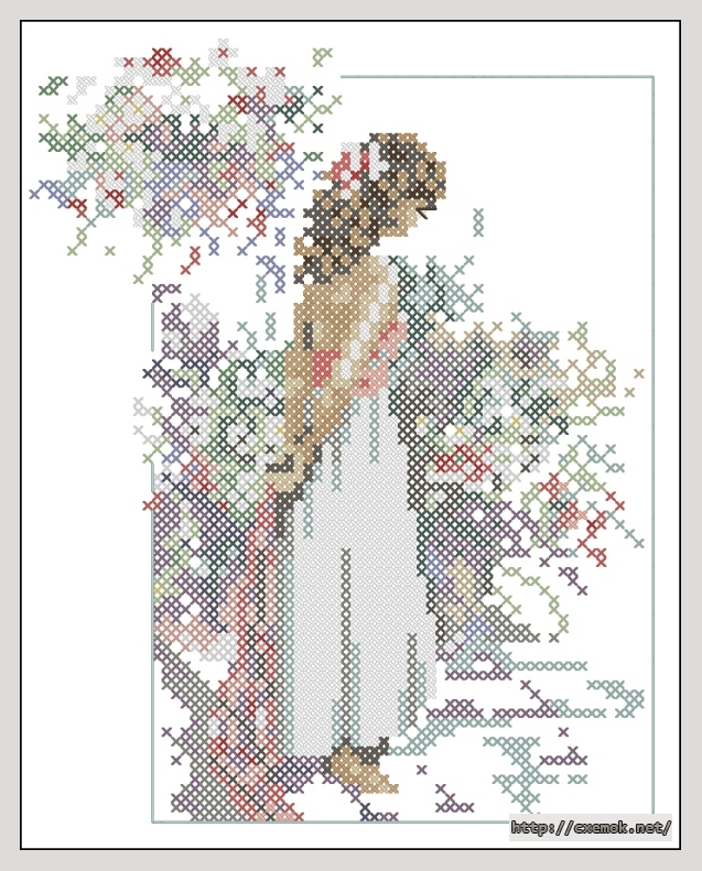 Download embroidery patterns by cross-stitch  - Meisje met sjaal, author 