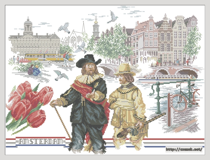 Скачать схемы вышивки нитками / крестом  - Amsterdam rembrandt, автор 