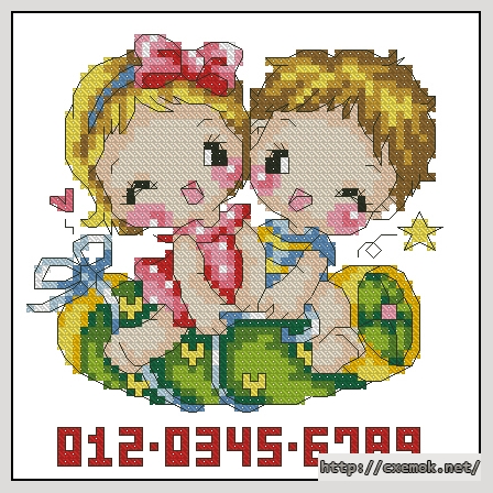 Download embroidery patterns by cross-stitch  - Детки 8, author 