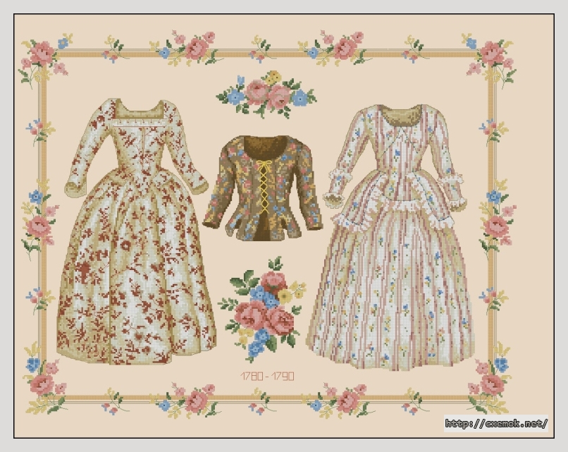 Download embroidery patterns by cross-stitch  - Romantiek dresses, author 