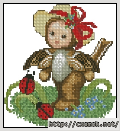 Download embroidery patterns by cross-stitch  - Sparrow baby, author 