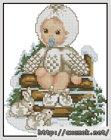 Завантажити схеми вишивки нитками / хрестом  - Snow owl baby, автор 