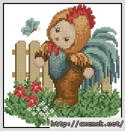 Download embroidery patterns by cross-stitch  - Rooster baby, author 